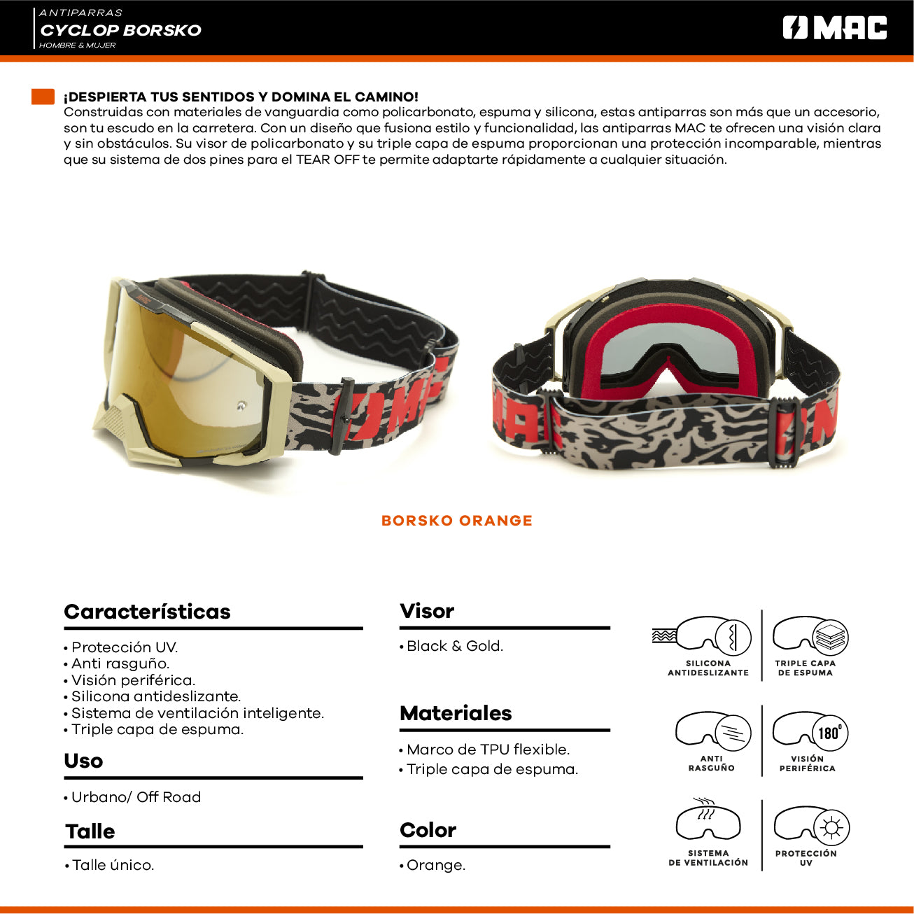 Antiparra MAC Cyclop Borsko / Naranja