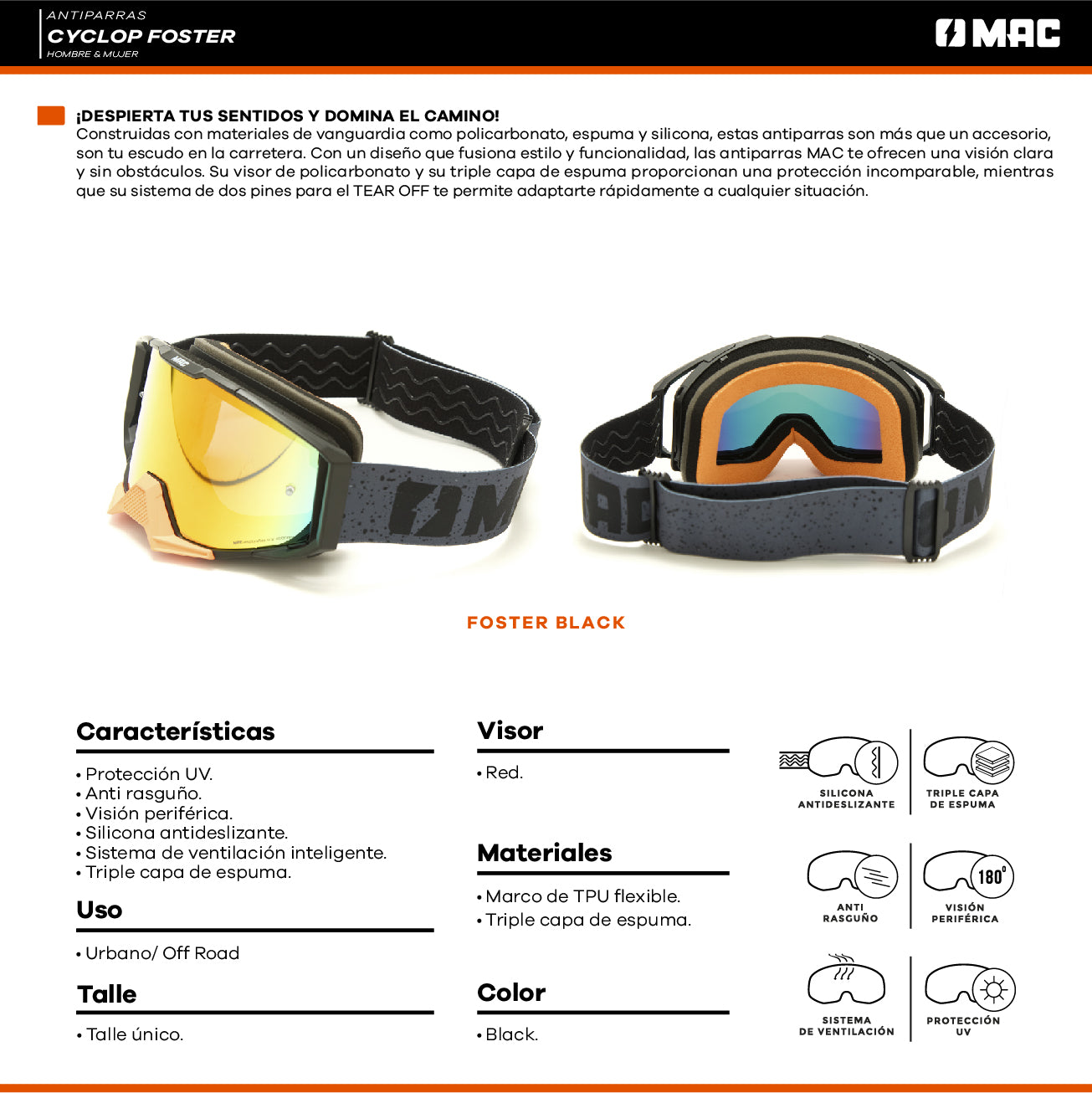 Antiparra MAC Cyclop Foster / Negro