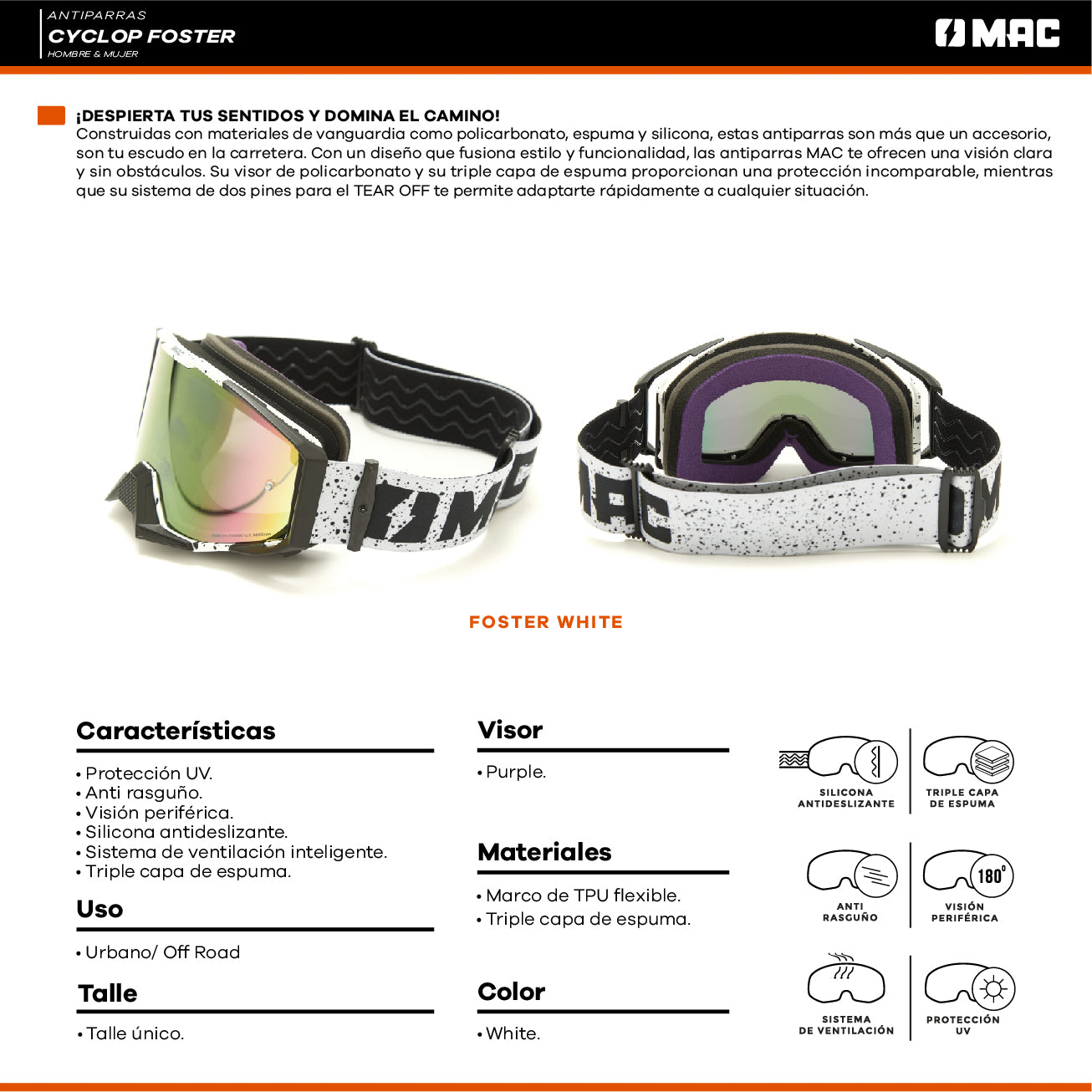 Antiparra MAC Cyclop Foster / Blanco