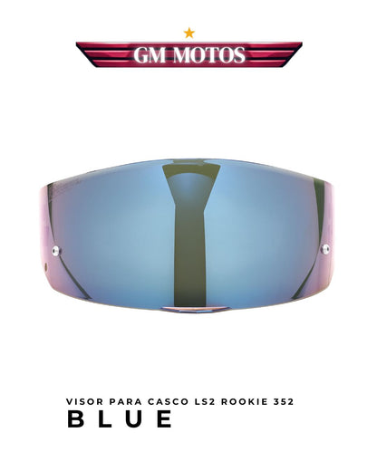 Visor azúl IRIDIUM BLU para casco rookie LS2 352